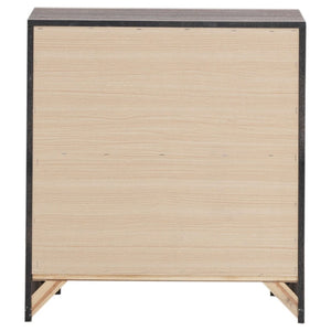 English Elm Camden Barrel Oak King Bedroom Set with Storage Bed Dresser Mirror and Nightstands B2777S00793