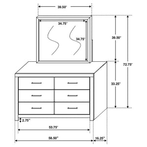 English Elm Camden Barrel Oak King Bedroom Set with Storage Bed Dresser Mirror and Nightstands B2777S00793