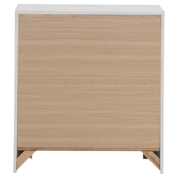 English Elm Camden Slatted Platform Queen Bedroom Set with Footboard Storage and White Finish B2777S00796
