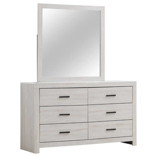 English Elm Camden Slatted Platform Queen Bedroom Set with Footboard Storage and White Finish B2777S00796