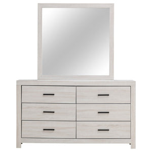 English Elm Camden Slatted Platform Queen Bedroom Set with Footboard Storage and White Finish B2777S00796