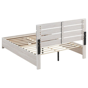English Elm Camden Slatted Platform Queen Bedroom Set with Footboard Storage and White Finish B2777S00796