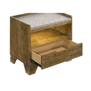English Elm Millbrook Queen Bedroom Set with Bookcase Headboard Oak Grain Finish and USB Charging B2777S00821