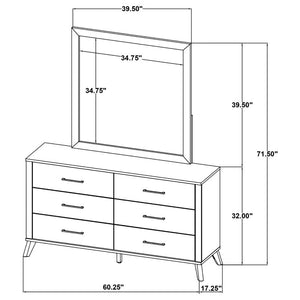 English Elm Pinehurst Queen Bedroom Set Mid-Century Modern Panel Bed with Dresser and Nightstands B2777S00831