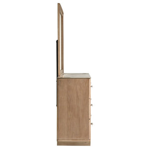 English Elm Meridian Queen Bedroom Set with LED Headboard Sintered Stone and Light Oak Finish B2777S00838
