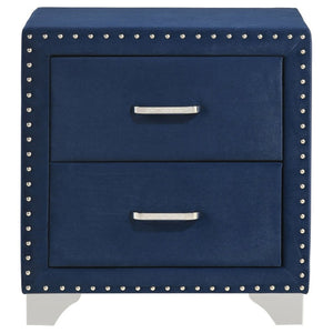 English Elm Windermere Queen Bedroom Set Velvet Wingback Tufted Headboard with Chrome Nailhead Trim B2777S00856