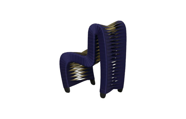 Phillips Collection Seat Belt Kids Chair Braided Nylon Woven Architectural Accent for Playroom Nursery Navy B3061NB