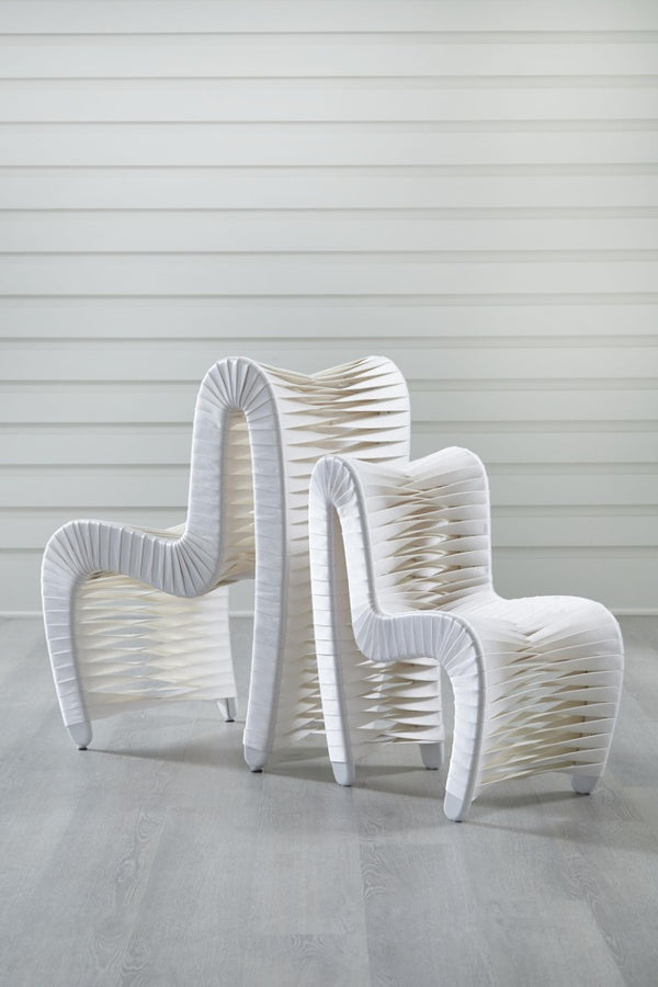 Phillips Collection Seat Belt Kids Chair Braided Nylon Woven Architectural Accent for Playroom Nursery White B3061WZ