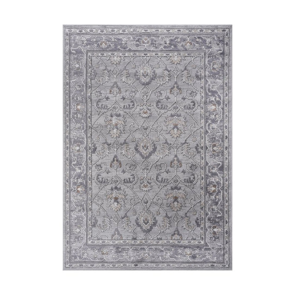 English Elm Loom and Luxe Oriental Ivory Synthetic Area Rug Stain Resistant for Living Spaces B335P289400