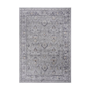 English Elm Loom and Luxe Oriental Area Rug Machine Woven Stain Resistant for Living Dining Spaces Ivory+Grey B335P289401