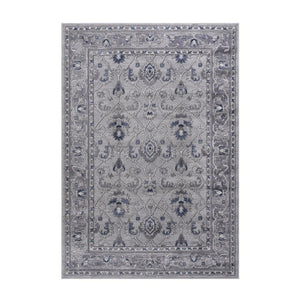 English Elm Loom and Luxe Oriental Area Rug Machine Woven Stain Resistant for Living Dining Spaces Grey+Blue B335P289409