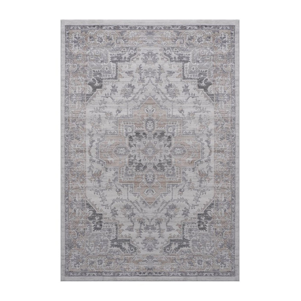 English Elm Loom and Luxe Oriental Area Rug Stain Resistant Ivory Beige Woven Living Room B335P289423
