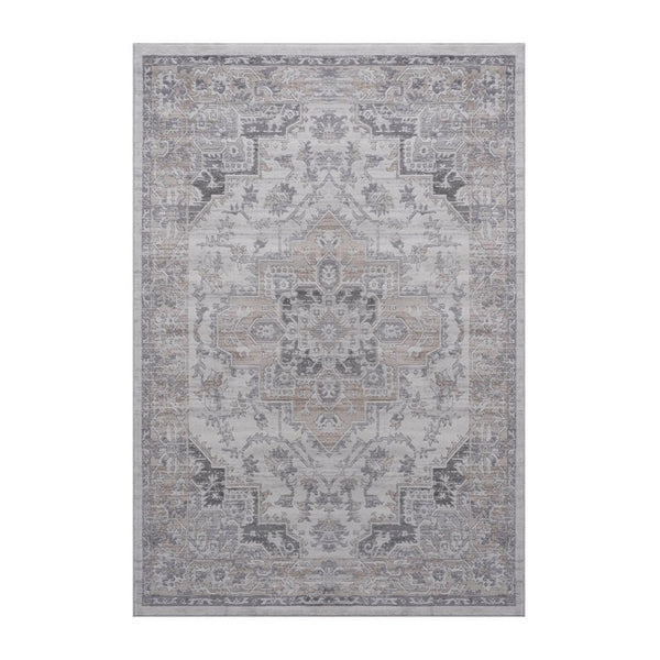 English Elm Loom and Luxe Oriental Area Rug Stain Resistant Ivory Beige Woven Living Room B335P289423