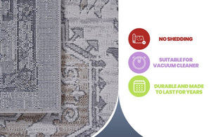 English Elm Loom and Luxe Oriental Area Rug Machine Woven Stain Resistant for Living Dining Spaces Ivory B335P289424