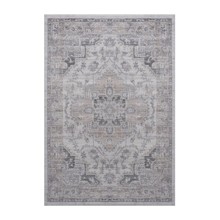 English Elm Loom and Luxe Oriental Ivory Beige Area Rug Stain Resistant Machine Woven 8X10 B335P289425