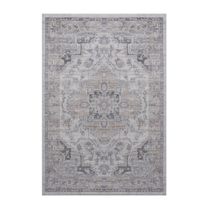 English Elm Loom and Luxe Oriental Ivory Beige Area Rug Stain Resistant Machine Woven 8X10 B335P289425