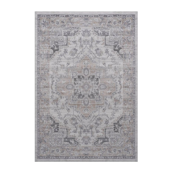 English Elm Loom and Luxe Oriental Ivory Beige Area Rug Stain Resistant Machine Woven 8X10 B335P289425