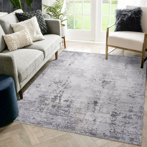 English Elm Loom and Luxe Oriental Machine Woven Stain Resistant Synthetic Loop Pile Area Rug Ivory+Taupe B335P289430