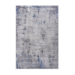 English Elm Loom and Luxe Oriental Machine Woven Stain Resistant Synthetic Loop Pile Area Rug Silver B335P289435