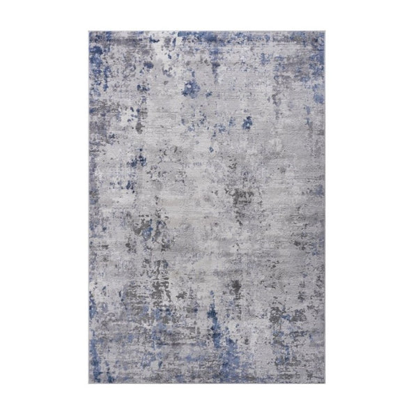 English Elm Loom and Luxe Oriental Machine Woven Stain Resistant Synthetic Loop Pile Area Rug Silver B335P289435