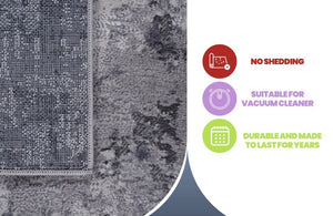 English Elm Loom and Luxe Oriental Machine Woven Stain Resistant Synthetic Loop Pile Area Rug Light Grey B335P289440