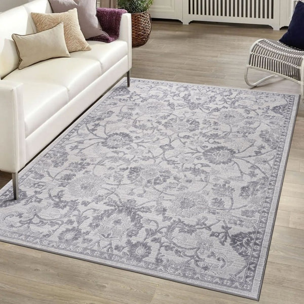 English Elm Loom and Luxe Oriental Synthetic Area Rug Stain Resistant Low Pile for Living Room B335P289447