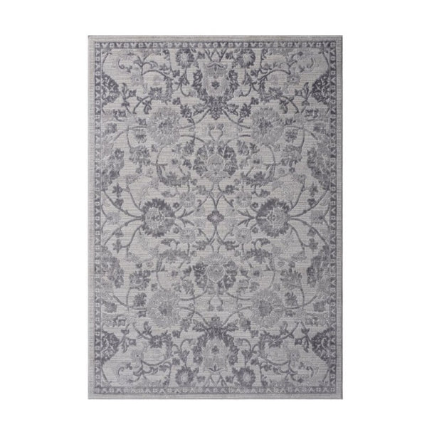 English Elm Loom and Luxe Oriental Area Rug Machine Woven Stain Resistant for Living Dining Spaces Grey B335P289448