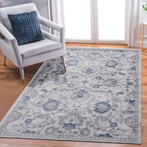 English Elm Loom and Luxe Oriental Area Rug Machine Woven Stain Resistant for Living Dining Spaces Blue B335P289452