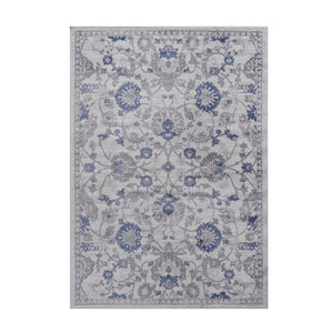 English Elm Loom and Luxe Oriental Area Rug Machine Woven Stain Resistant for Living Dining Spaces Blue B335P289452
