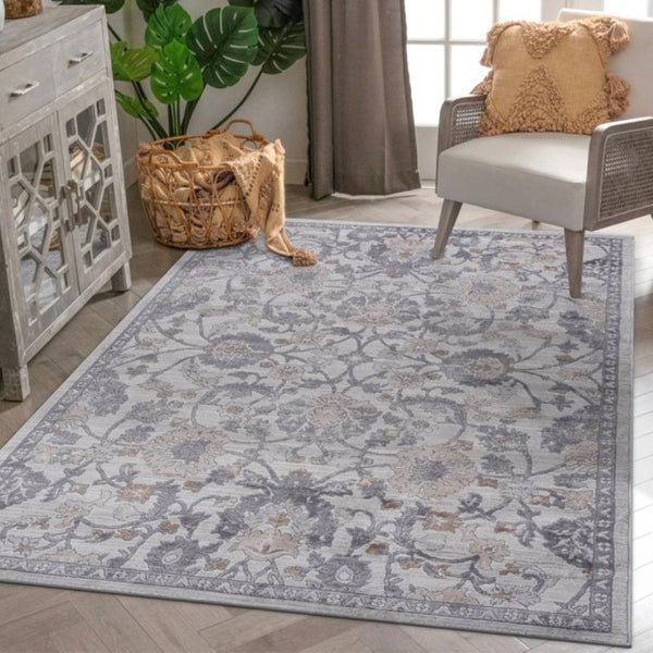 English Elm Loom and Luxe Oriental Machine Woven Stain Resistant Synthetic Loop Pile Area Rug Sand B335P289457