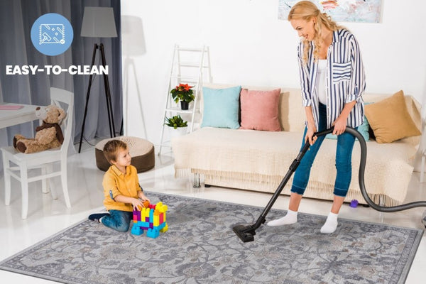 English Elm Loom and Luxe Oriental Machine Woven Stain Resistant Synthetic Loop Pile Area Rug Sand B335P289457