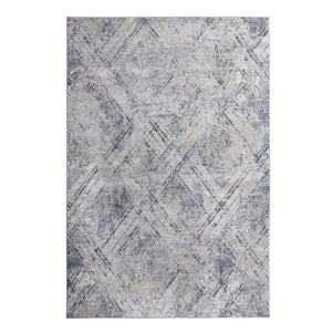 English Elm Loom and Luxe Geometric Synthetic Area Rug Stain Resistant Loop Pile for Any Room Blue+Grey B335P289543