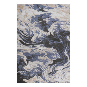 English Elm Loom and Luxe Geometric Synthetic Area Rug Stain Resistant Loop Pile for Any Room Light Blue B335P289553
