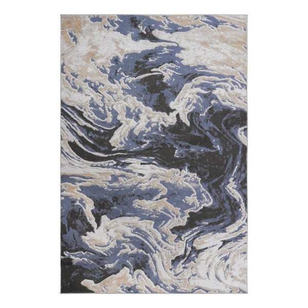 English Elm Loom and Luxe Geometric Synthetic Area Rug Stain Resistant Loop Pile for Any Room Light Blue B335P289553