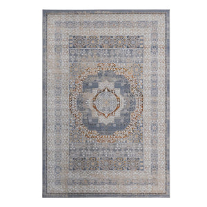 English Elm Loom and Luxe Geometric Area Rug Stain Resistant Synthetic Pile for Modern Living Spaces Blue B335P289572