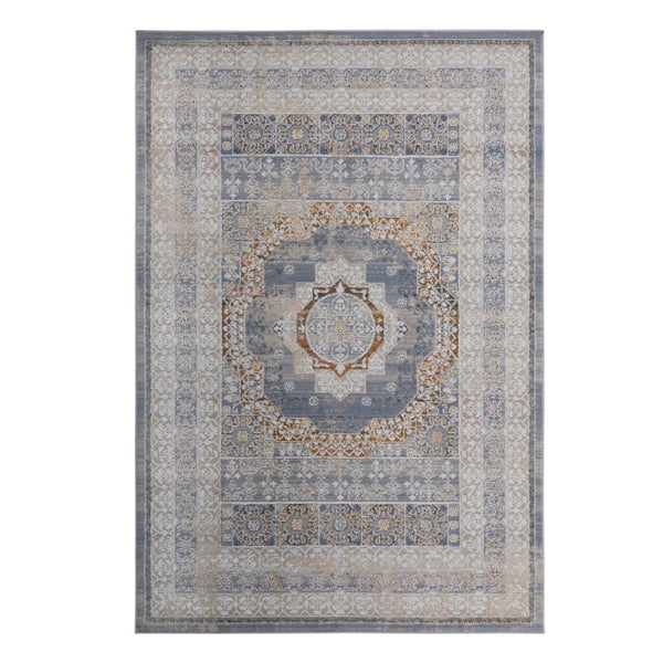 English Elm Loom and Luxe Geometric Synthetic Area Rug Stain Resistant Loop Pile for Any Room Blue B335P289573