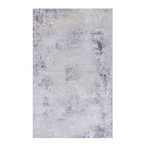 English Elm Loom and Luxe Washable Vintage Area Rug with Non-slip Backing for Any Room Gray/Gold B335P289899