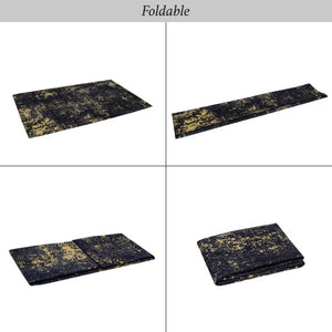 English Elm Loom and Luxe Washable Low Pile Area Rug Bohemian Style for Living Room or Bedroom Black/Gold B335P289907