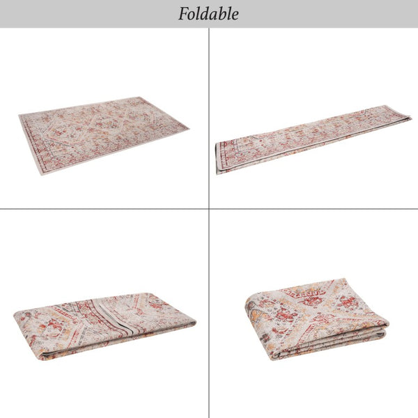 English Elm Loom and Luxe Medallion Area Rug Stain Resistant Synthetic Pile for Living Rooms Beige 9' x 12' B335P289915