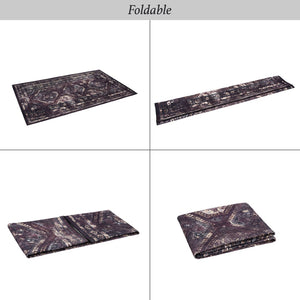 English Elm Loom and Luxe Washable Vintage Area Rug with Non-slip Backing for Any Room Burgundy/Black B335P289919
