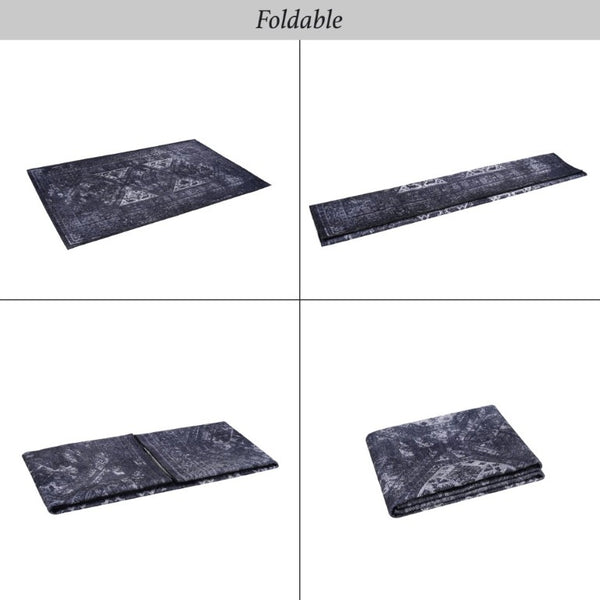 English Elm Loom and Luxe Geometric Low Pile Area Rug Machine Washable for Living Rooms Black/Gray B335P289928