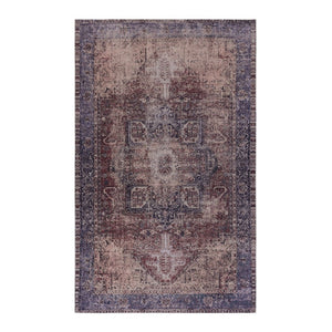 English Elm Loom and Luxe Washable Vintage Area Rug with Non-slip Backing for Any Room Burgundy/Blue B335P289946
