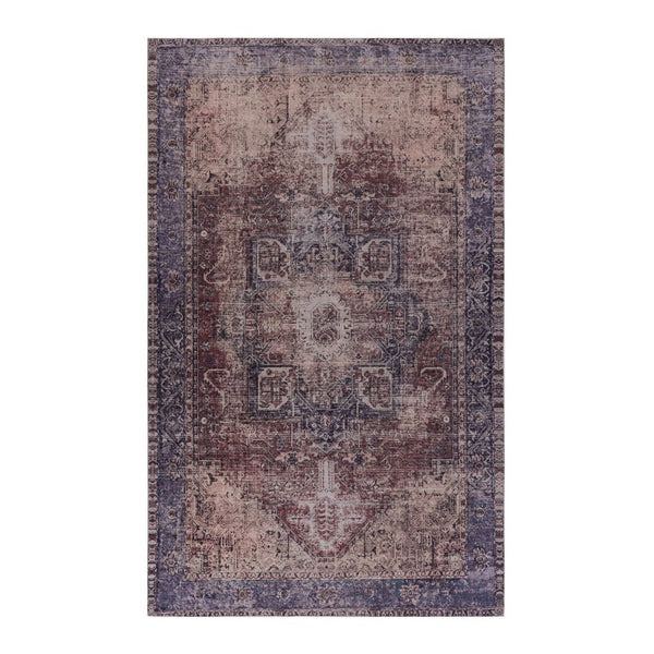 English Elm Loom and Luxe Medallion Area Rug Stain Resistant Synthetic Pile for Living Rooms Burgundy 9' x 12' B335P289949