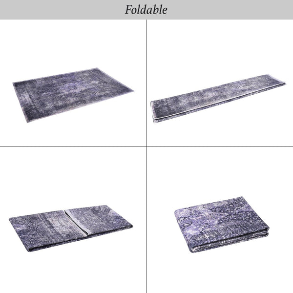 English Elm Loom and Luxe Washable Vintage Area Rug with Non-slip Backing for Any Room Anthracite B335P289960