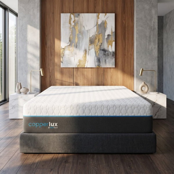 English Elm Copper Lux Gel Memory Foam Mattress with Phase Change Cooling for Adjustable Bases California King 14" B337P292888