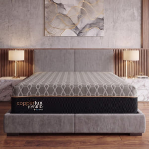 English Elm Copper Infused Hybrid Queen Mattress with Pocketed Coils Pressure Relief Cooling Foam B337P292902
