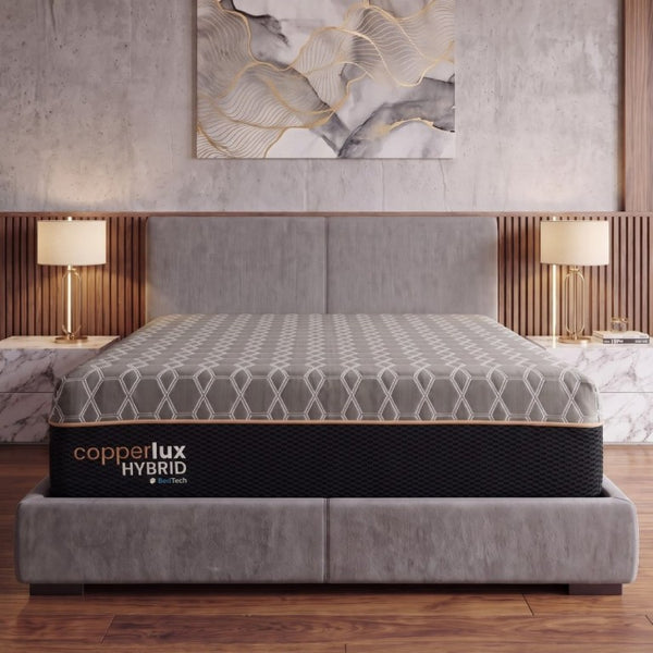 English Elm Copper Infused Hybrid Queen Mattress with Pocketed Coils Pressure Relief Cooling Foam B337P292902