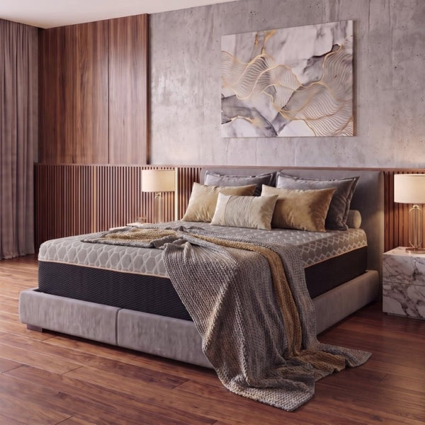 English Elm Copper Infused Hybrid Queen Mattress with Pocketed Coils Pressure Relief Cooling Foam B337P292902