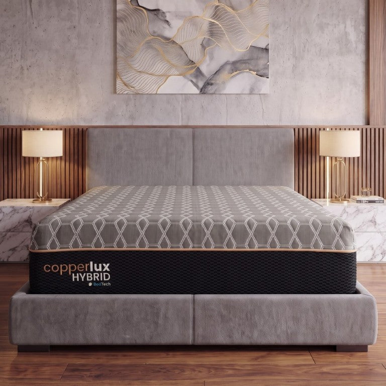 English Elm Copper Infused Plush Mattress with Cooling Gel Foam Layers for Deep Pressure Relief California King (72x84x14) Hybrid B337P292904