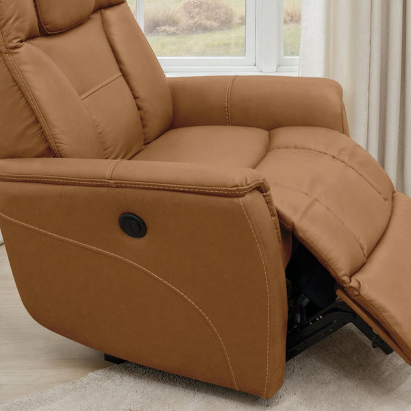 English Elm Swivel Glider Recliner Top Grain Leather Adjustable Headrest Living Room Lounge Chair Antelope B339P323101